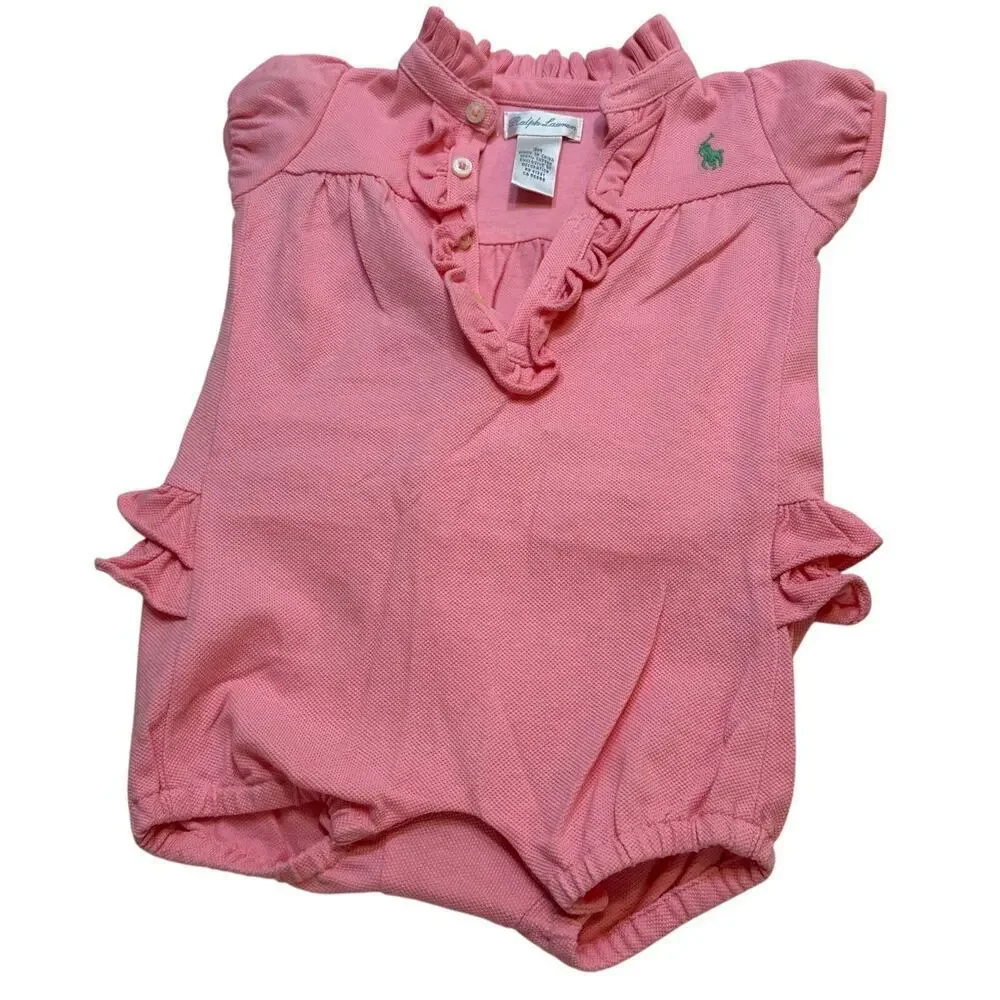 Ralph Lauren Baby Girl Pink Rompers sz 3 m